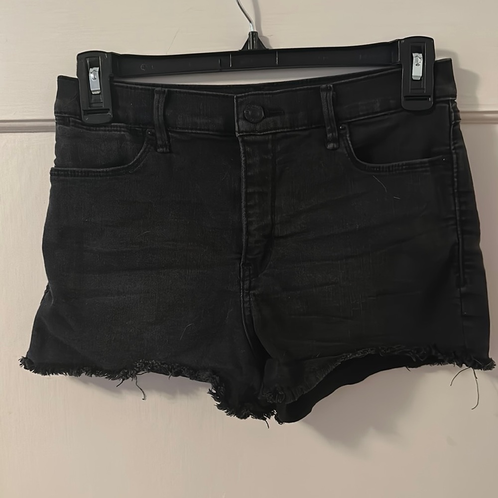 Black denim shorts
